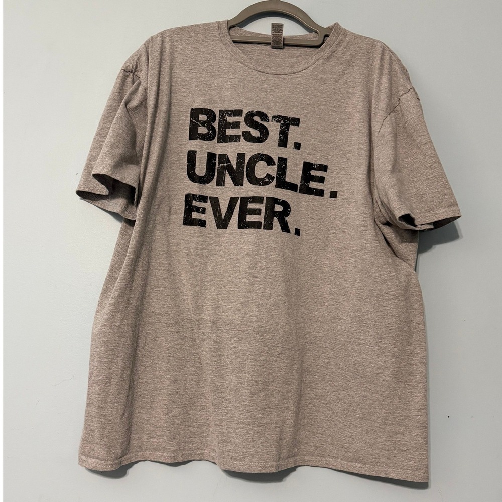 Gildan Softstyle Men's 2XL Best Uncle Ever T-Shirt Gray Short Sleeve 2245
